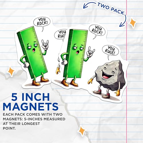 (2 Pack) You Rock You Rule Magnets - 5" On Longest Side - for Cars, Fridges, Toolboxes - Made in USA - MAG7586