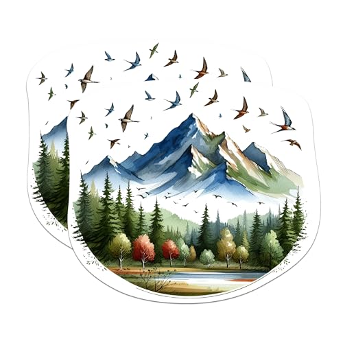 (2 Packs) Mountains Forest Magnets - Nature Hiking Hiker Magnets - 5 Inches On Longest Side - Premium Magnet - for Fridges, Toolboxes, Cars - Made in USA - MAG2290