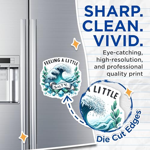 (2 Pack) Feeling A Little Salty Magnets Magnets - Ocean Wave Decor - Coastal Home Decoration - 5" On Longest Side - Made in USA - Sticks to Refrigerators & Metal Surfaces - MAG9280