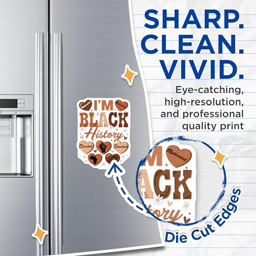 (2 Pack) Black History Magnets - Inspirational Magnets - Empowerment Magnets - 5" On Longest Side - for Cars, Fridges, Toolboxes - Made in USA - MAG3878