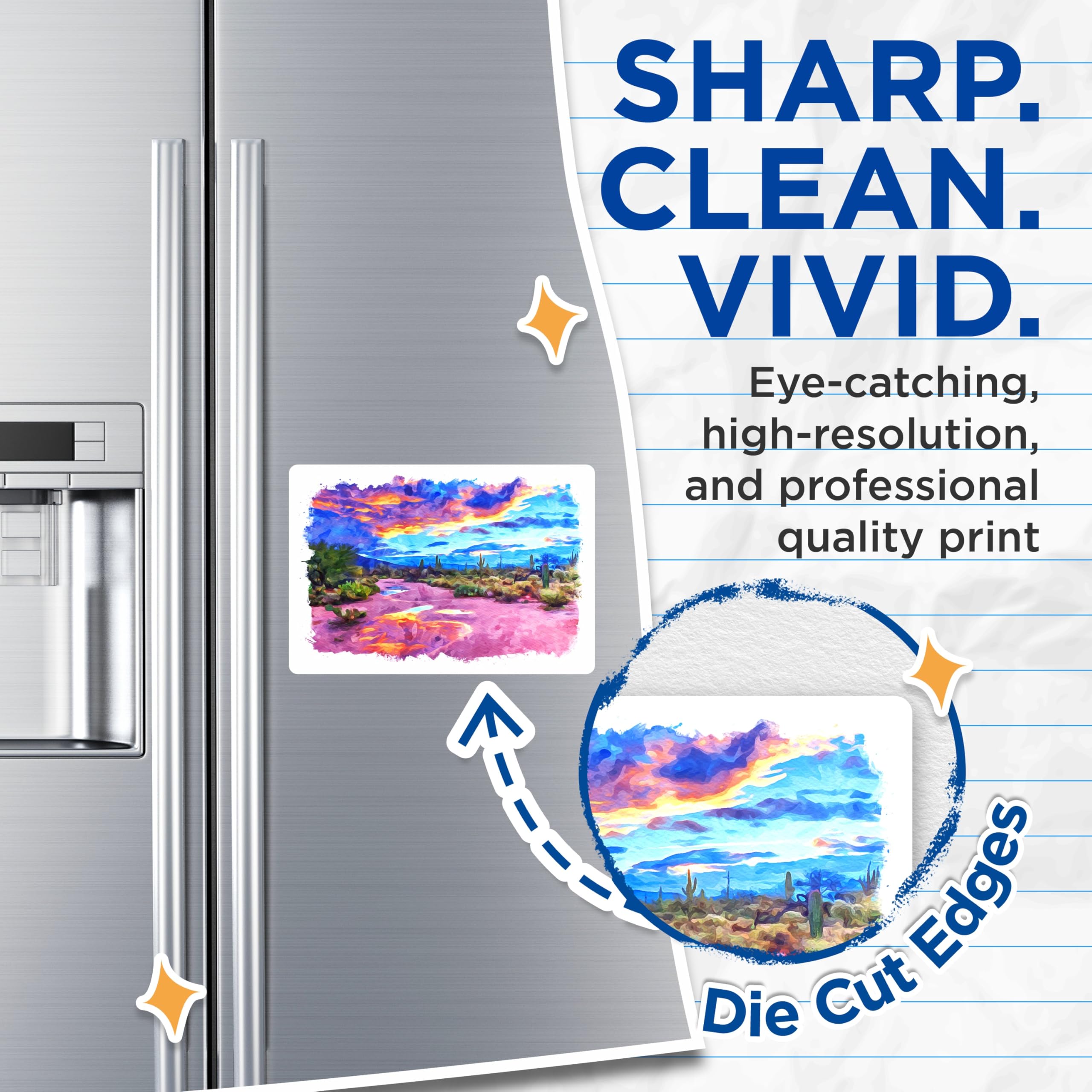 (2 Pack) Arizona Desert Magnets - Sunset Landscape Art - Southwest Scenery Decor - 5" On Longest Side - Premium Magnet - for Cars, Refrigerators, Toolboxes, Lockers - Made in USA - MAG17451