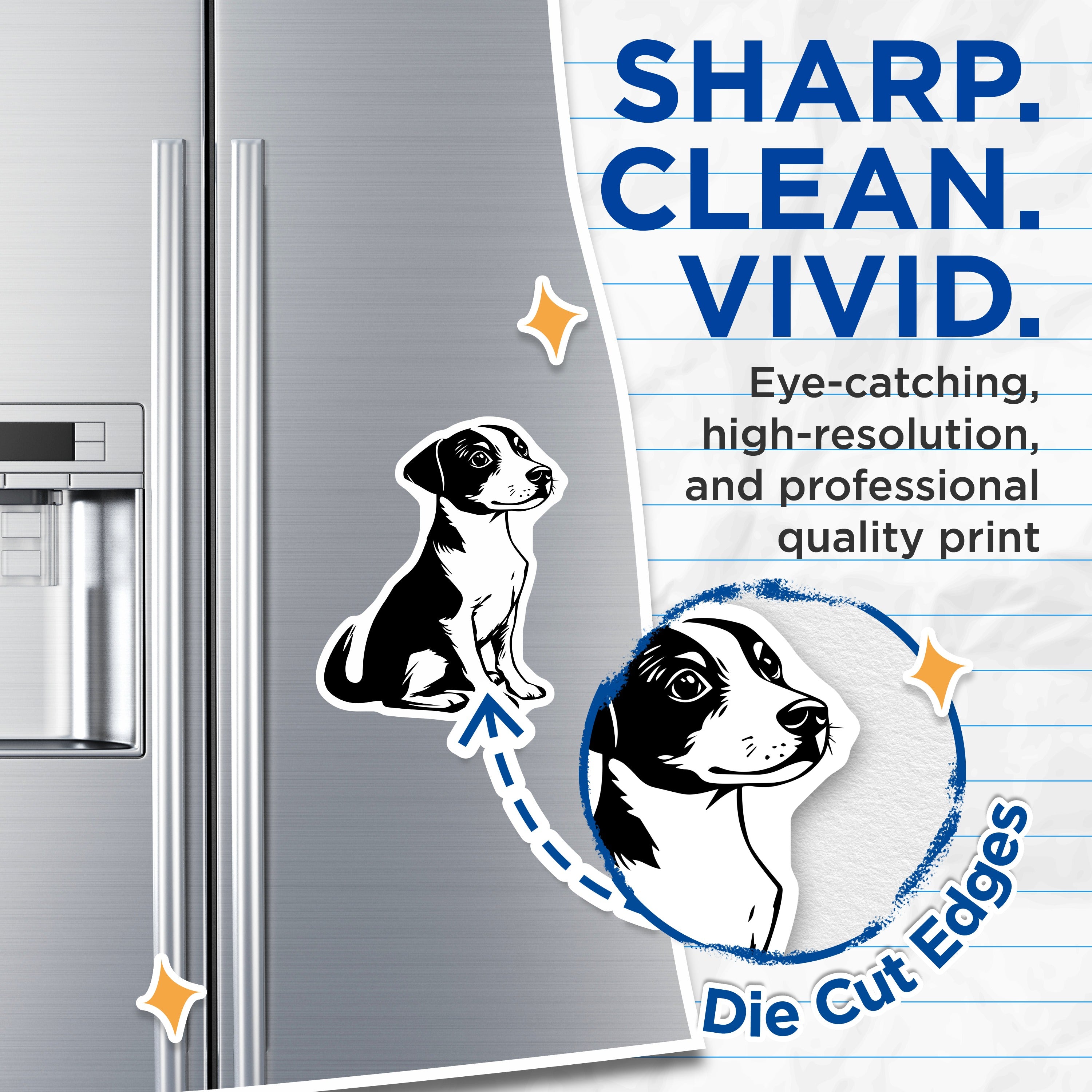 (2 Pack) Adorable Puppy Magnets - Dog Mom Refrigerator Decor - Pet Animal Locker Accessory for Dog Lovers - 5 Inches On Longest Side - Thick Durable Magnet - Made in USA - MAG37280