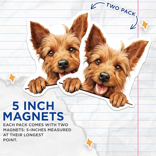 (2 Pack) Kitchen Decor Magnet - Animal Lover Gift - 5" On Longest Side - Sticks to Smooth Flat Surfaces - Made in USA - MAG9840