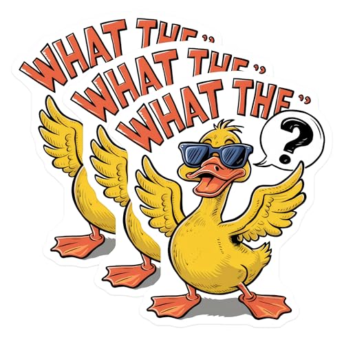 (3 Pack) Duck Decals - Funny Duck Stickers - What The Duck Stickers - 3 Inches On Longest Side - Easy Peel & Apply - Made in USA - 3MCS8300
