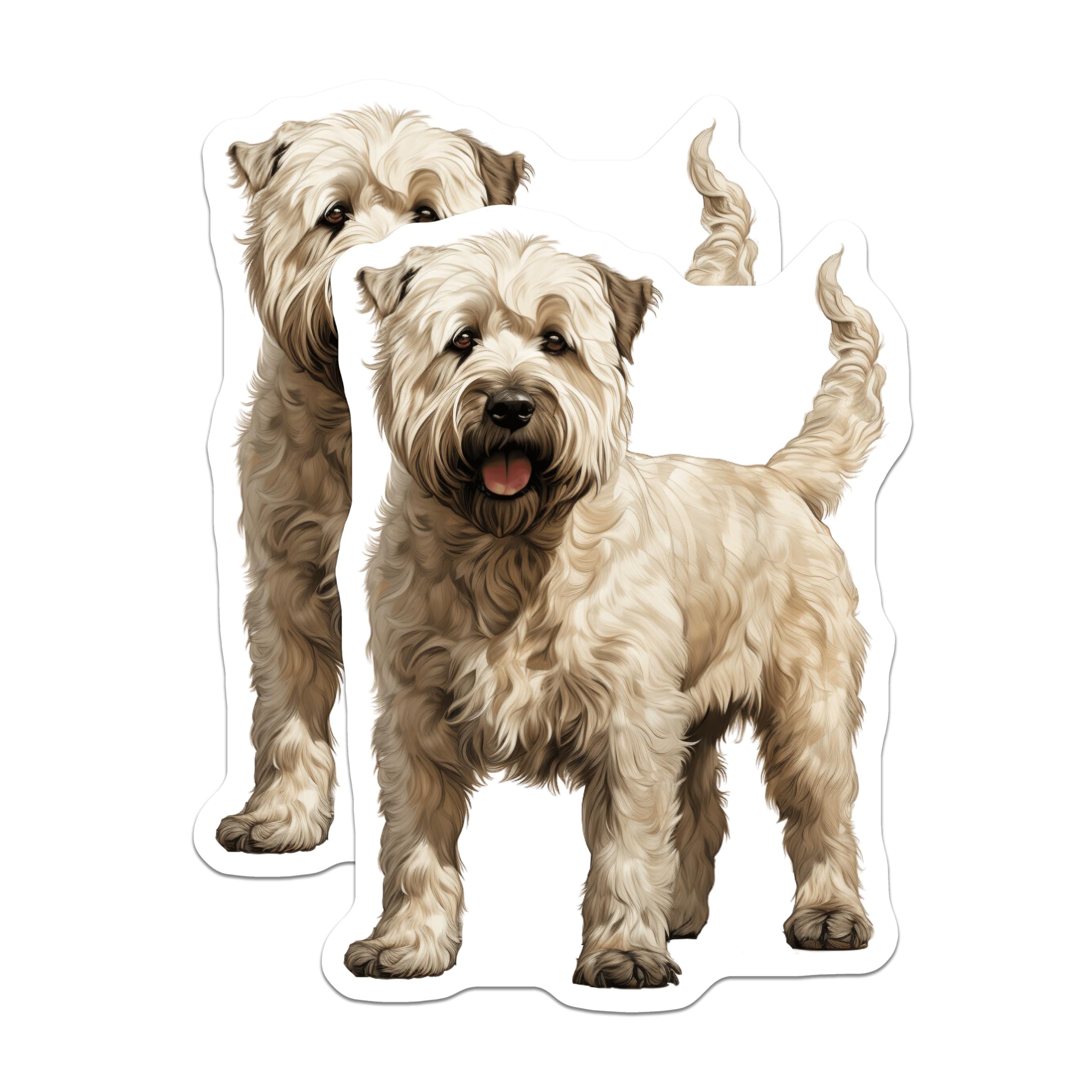 (2 Pack) Soft Coated Wheaten Terrier Magnets - Dog Lover Kitchen Decor - Pet Parent Refrigerator Magnet Set - 5 Inches On Longest Side - Thick Durable Magnet - Made in USA - MAG28784