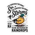 (2 Pack) Duck Raincoat Magnets - Storm Survivor Quote Art - Resilient Mallard Decor - Funny Animal Fridge Magnets - 5 Inches On Longest Side - Thick Durable Magnet - Made in USA - MAG22471