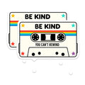 (2 Pack) Be Kind Rewind Magnets - Retro Cassette Tape Decor - Inspirational Quote Fridge Magnets - 5 Inches On Longest Side - Thick Durable Magnet - Made in USA - MAG21595