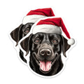 (2 Pack) Black Lab Christmas Magnets - Santa Dog Holiday Decor - Labrador Retriever Refrigerator Fridge Locker Magnets - 5 Inches On Longest Side - Thick Durable Magnet - Made in USA - MAG28778