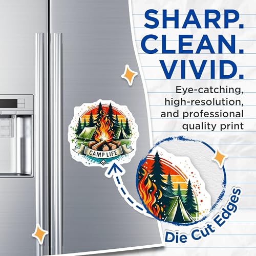 (2 Pack) Camp Life Magnets - Camping Outdoors - Campfire Forest Scenes - Camper Decor Magnets - 5" On Longest Side - for Cars, Fridges, Toolboxes - Made in USA - MAG7083