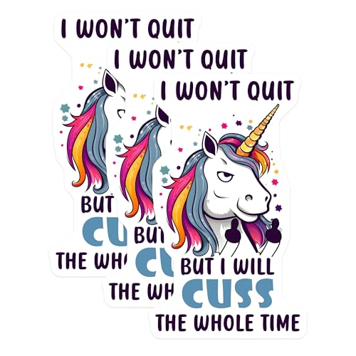 (3 Pack) Unicorn Decals - Funny Unicorn Saying - Sarcastic Laptop Decals - 3 Inches On Longest Side - Easy Peel & Apply - Made in USA - 3MCS6575