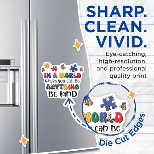 (2 Pack) Be Kind Magnets Magnets - Motivational Quotes - Positive Message - 5" On Longest Side - Made in USA - Sticks to Refrigerators & Metal Surfaces - MAG8428