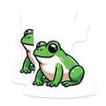 (2 Pack) Cute Frog Magnets - Kawaii Animal Refrigerator Decor - Green Amphibian Locker Accent - 5 Inches On Longest Side - Thick Durable Magnet - Made in USA - MAG39009