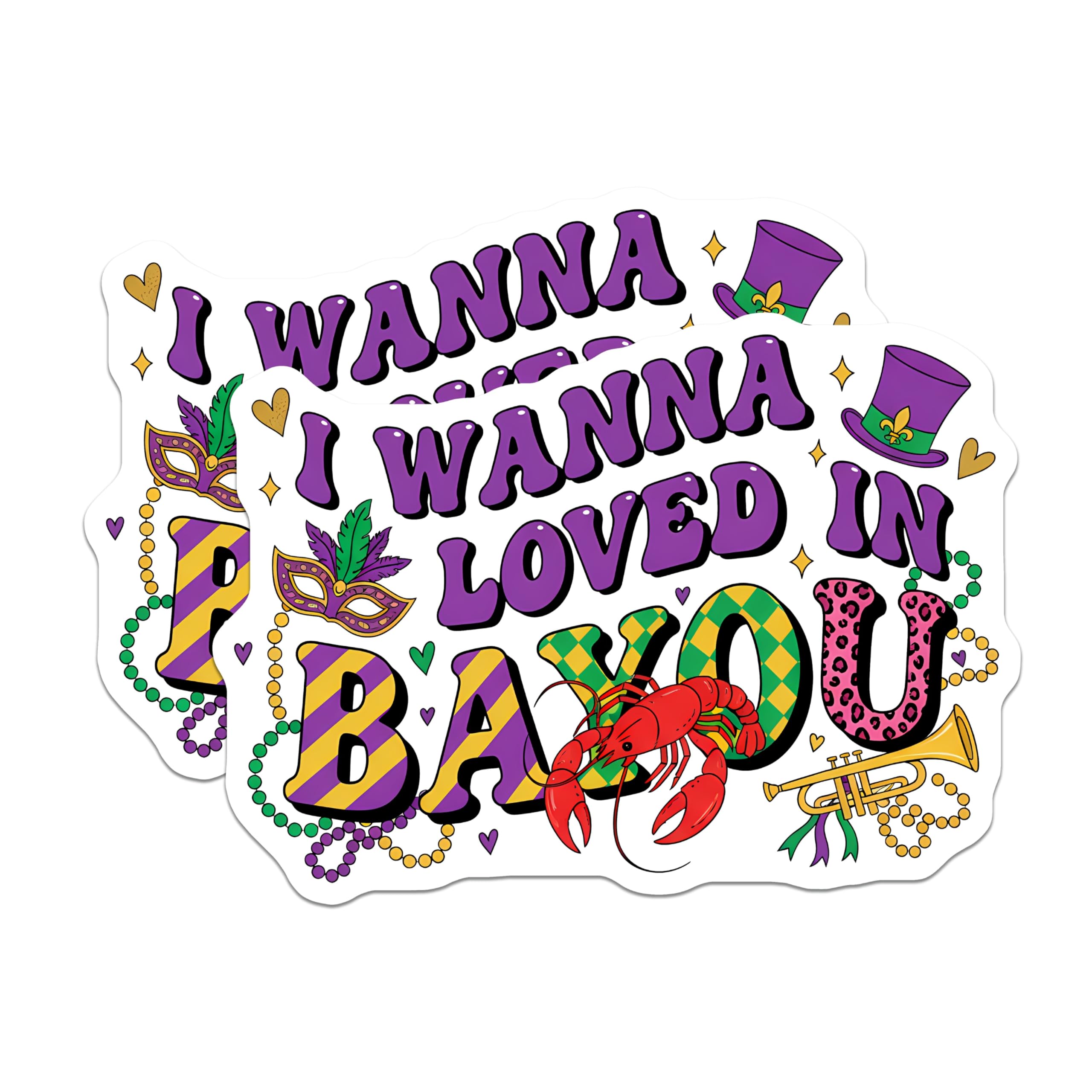 (2 Pack) Bayou Magnets - Louisiana Decor - Mardi Gras Refrigerator Magnets - 5" On Longest Side - Premium Magnet - for Cars, Refrigerators, Toolboxes, Lockers - Made in USA - MAG16339