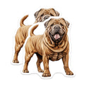 (2 Pack) Shar Pei Dog Magnets - Wrinkly Canine Breed Art - Pet Lover Refrigerator Decor - 5 Inches On Longest Side - Thick Durable Magnet - Made in USA - MAG26863