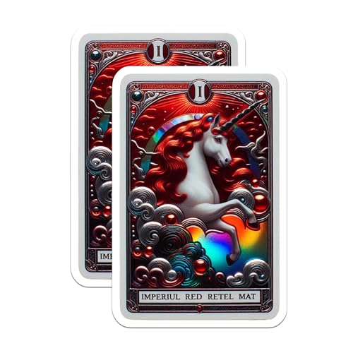 (2 Pack) Mythical Decor Magnet - Rainbow Unicorn Design - 5" On Longest Side - Sticks to Smooth Flat Surfaces - Made in USA - MAG10116