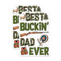 (2 Pack) Hunting Dad Stickers - Best Buckin Dad Ever - Father's Day Sticker - 5" On Longest Side - Sticks to Smooth Flat Surfaces - Made in USA - BMCS15233