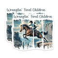 (2 Pack) Wranglin' Feral Children Magnets - Cowboy Horse Magnets - Western Home Decor - 5" On Longest Side - for Cars, Fridges, Toolboxes - Made in USA - MAG7164