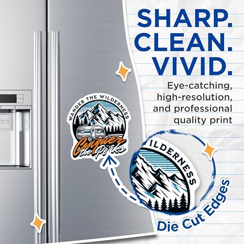 (2 Pack) Wander The Wilderness Magnets Magnets - Conquer The Peaks - Adventure Art - 5" On Longest Side - Made in USA - Sticks to Refrigerators & Metal Surfaces - MAG8639