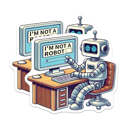 (2 Pack) Robot Magnets - Funny Tech Decoration - Geeky Office Decor - Retro Robot Design - 5" On Longest Side - for Cars, Fridges, Toolboxes - Made in USA - MAG7416