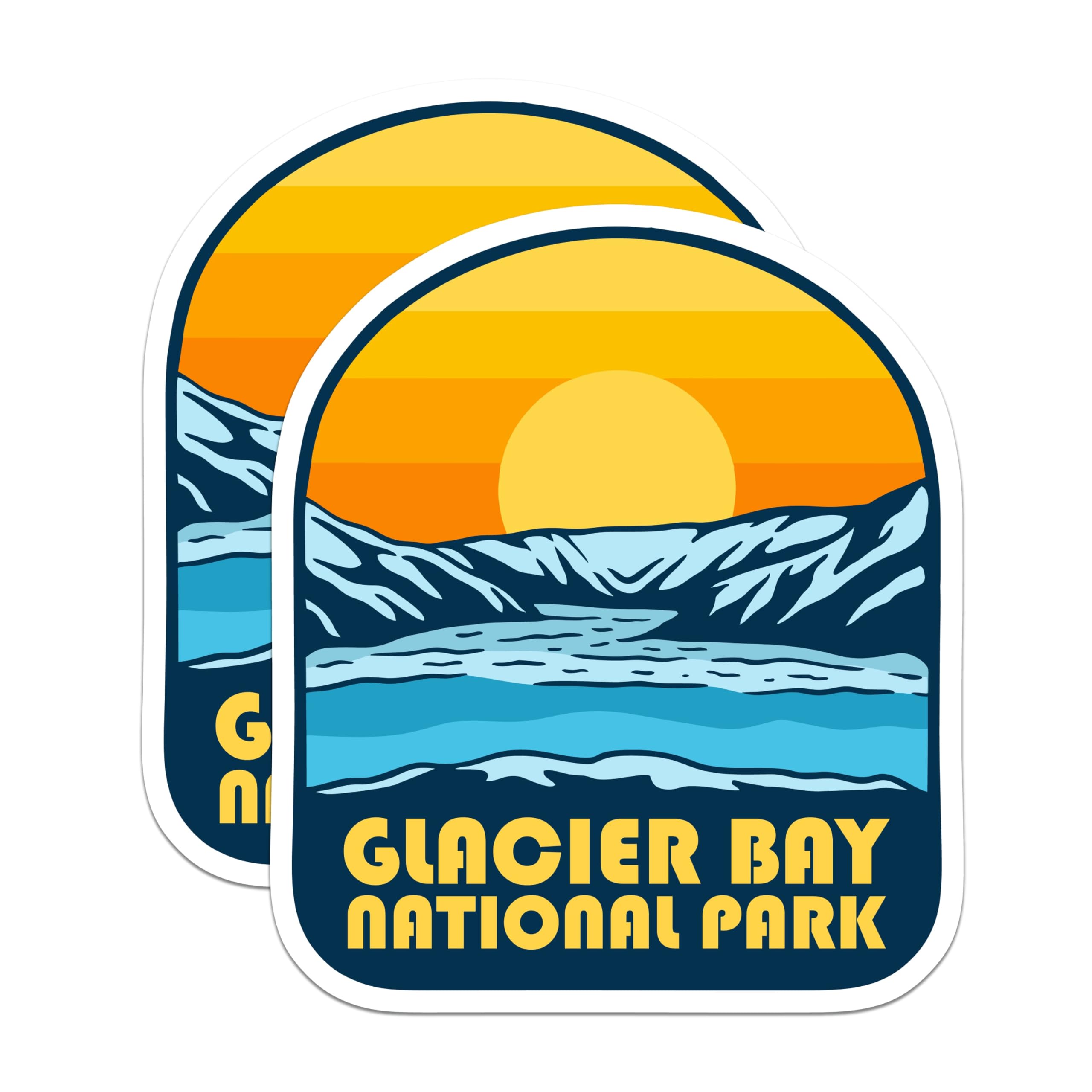 (2 Pack) Glacier Bay National Park Magnets - Alaska Travel Souvenir - Refrigerator Magnet - 5" On Longest Side - Premium Magnet - for Cars, Refrigerators, Toolboxes, Lockers - Made in USA - MAG18349
