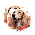 (2 Pack) Golden Retriever Magnets - Floral Dog Artwork - Pet Lover Kitchen Decor - Animal Fridge Magnets - 5 Inches On Longest Side - Thick Durable Magnet - Made in USA - MAG29673