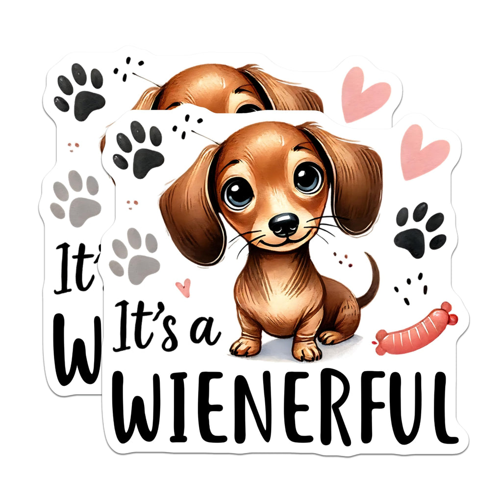 (2 Pack) Dachshund Magnets - Weinerful Dog Refrigerator Magnets - Cute Puppy Decor - 5" On Longest Side - Premium Magnet - for Cars, Refrigerators, Toolboxes, Lockers - Made in USA - MAG14887