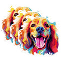 (3 Pack) Colorful Cocker Spaniel Decals - Cute Dog Sticker - Laptop Decal - 3 Inches On Longest Side - Easy Peel & Apply - Made in USA - 3MCS0708