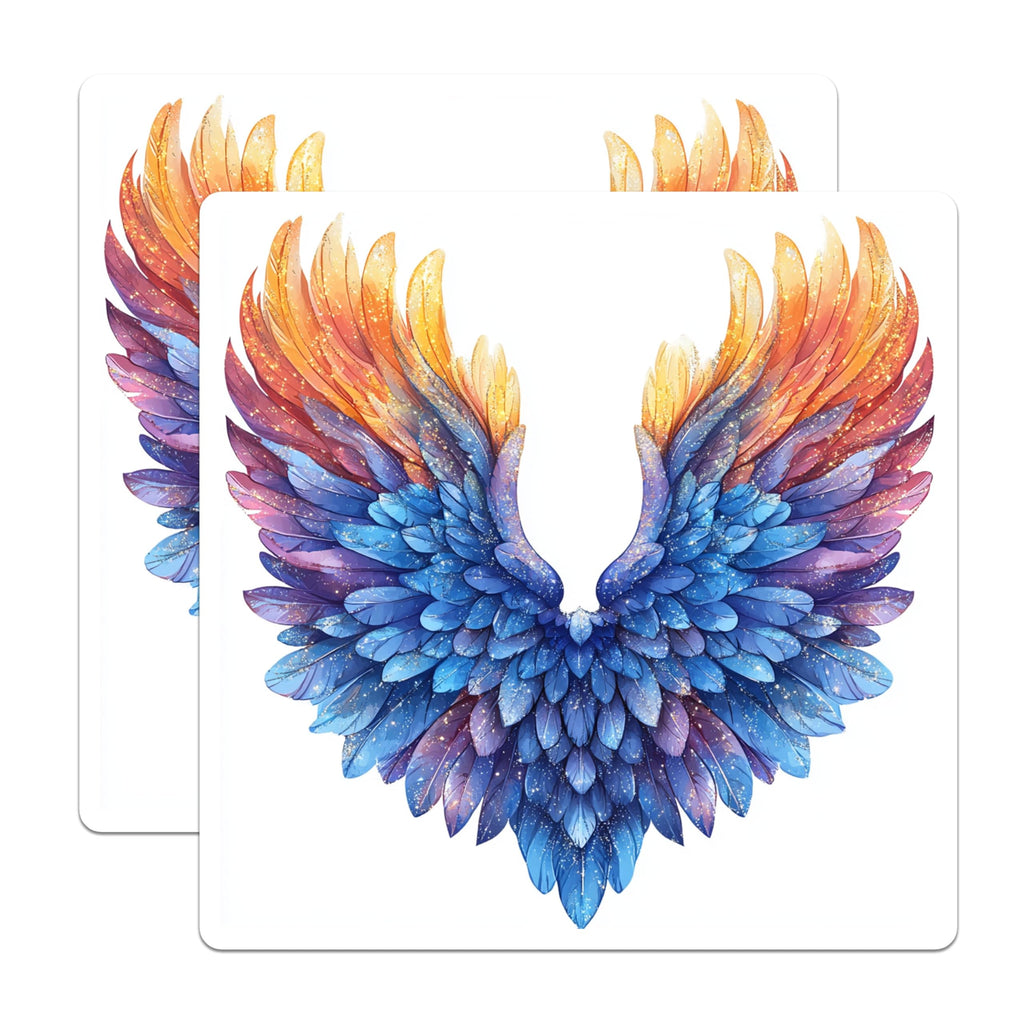 (2 Pack) Watercolor Angel Wings Magnets - Ethereal Feather Decor - Spiritual Fantasy Art - 5 Inches On Longest Side - Thick Durable Magnet - Made in USA - MAG28656
