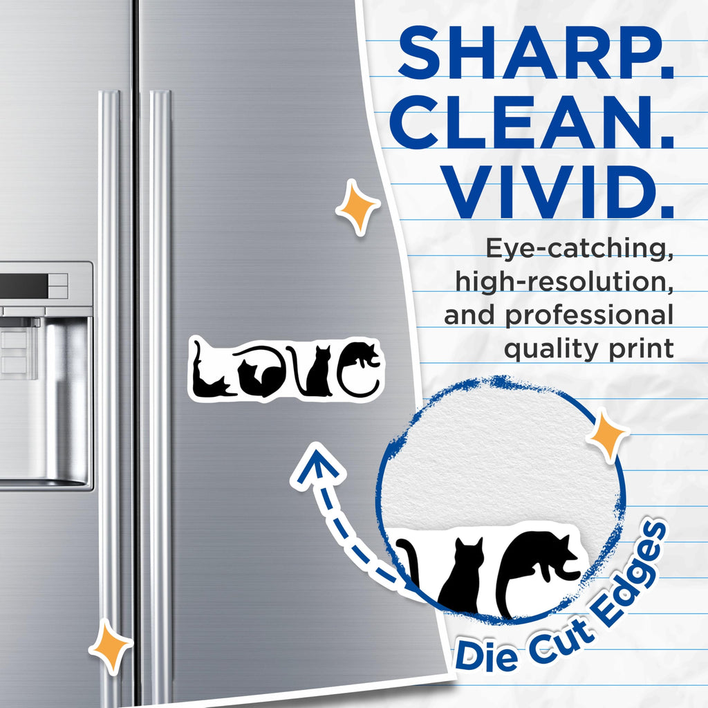 (2 Pack) Cat Lover Magnets - Love Cats Design - Feline Fridge Decor - 5" On Longest Side - Premium Magnet - for Cars, Refrigerators, Toolboxes, Lockers - Made in USA - MAG16325