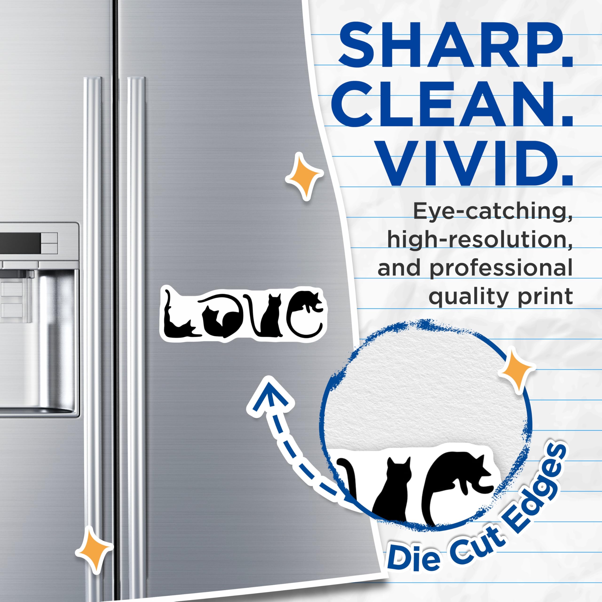 (2 Pack) Cat Lover Magnets - Love Cats Design - Feline Fridge Decor - 5" On Longest Side - Premium Magnet - for Cars, Refrigerators, Toolboxes, Lockers - Made in USA - MAG16325