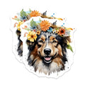 (2 Pack) Australian Shepherd Magnets - Boho Dog Art - Flower Crown Pet Lover Decor - 5 Inches On Longest Side - Thick Durable Magnet - Made in USA - MAG27319