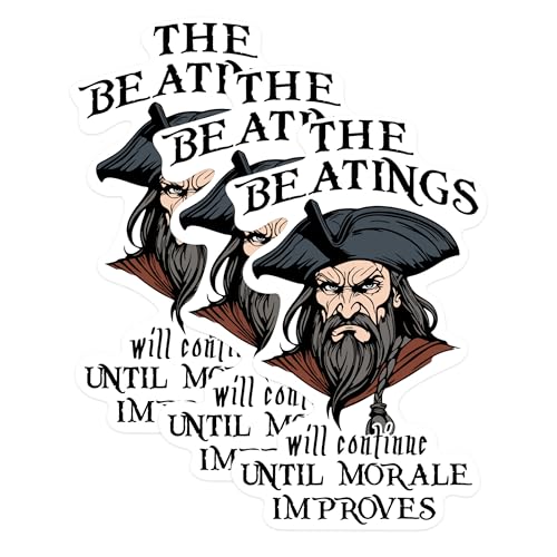 (3 Pack) Pirate Decals - Morale Improvement - Funny Saying Decal - 3 Inches On Longest Side - Easy Peel & Apply - Made in USA - 3MCS0518