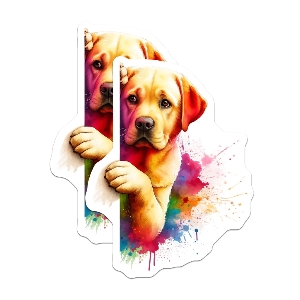 (2 Pack) Labrador Retriever Magnets - Watercolor Dog Art - Fridge Magnets - 5" On Longest Side - Premium Magnet - for Cars, Refrigerators, Toolboxes, Lockers - Made in USA - MAG14682
