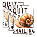 (3 Pack) Quit Snailing Around Decals - Funny Snail - Laptop Decal - 3 Inches On Longest Side - Easy Peel & Apply - Made in USA - 3MCS1483