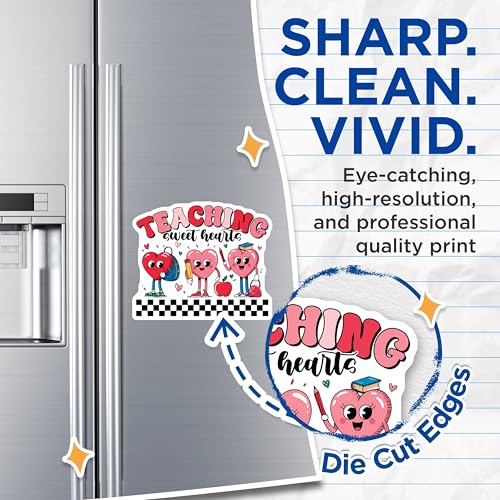 (2 Pack) Teaching Sweet Hearts Magnets - Cute Classroom Decor - Teacher Appreciation - 5" On Longest Side - for Cars, Fridges, Toolboxes - Made in USA - MAG7653