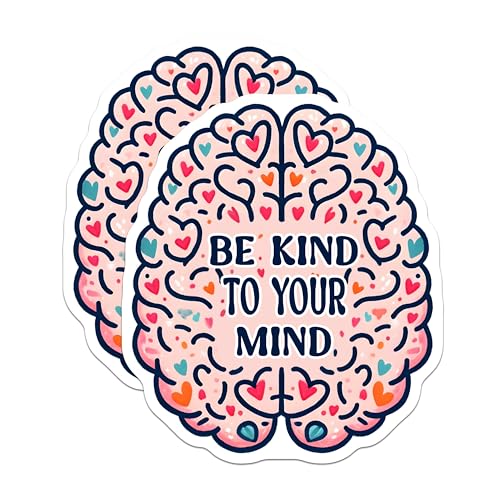 (2 Pack) Inspirational Quote Stickers - Mental Health Stickers - Self Care Inspirational Stickers - 5" On Longest Side - Sticks to Any Smooth Flat Surface - Made in USA - BMCS3245