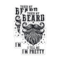 (2 Pack) Touch My Beard Magnets - Funny Beard Quote - 5" On Longest Side - for Cars, Fridges, Toolboxes - Made in USA - MAG7459