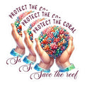 (3 Pack) Coral Reef Decals - Protect The Coral - Save The Reef Laptop Decals - 3 Inches On Longest Side - Easy Peel & Apply - Made in USA - 3MCS6728