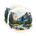 (2 Pack) Yosemite Magnets - National Park Landscape - Mountain River Scenery - 5 Inches On Longest Side - Thick Durable Magnet - Made in USA - MAG21000