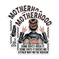 (2 Pack) Motherhood Rocker Mom Magnets - Messy Bun Leopard Bandana - Funny Mom Life Quote - Kitchen Fridge Decor - 5 Inches On Longest Side - Thick Durable Magnet - Made in USA - MAG20422