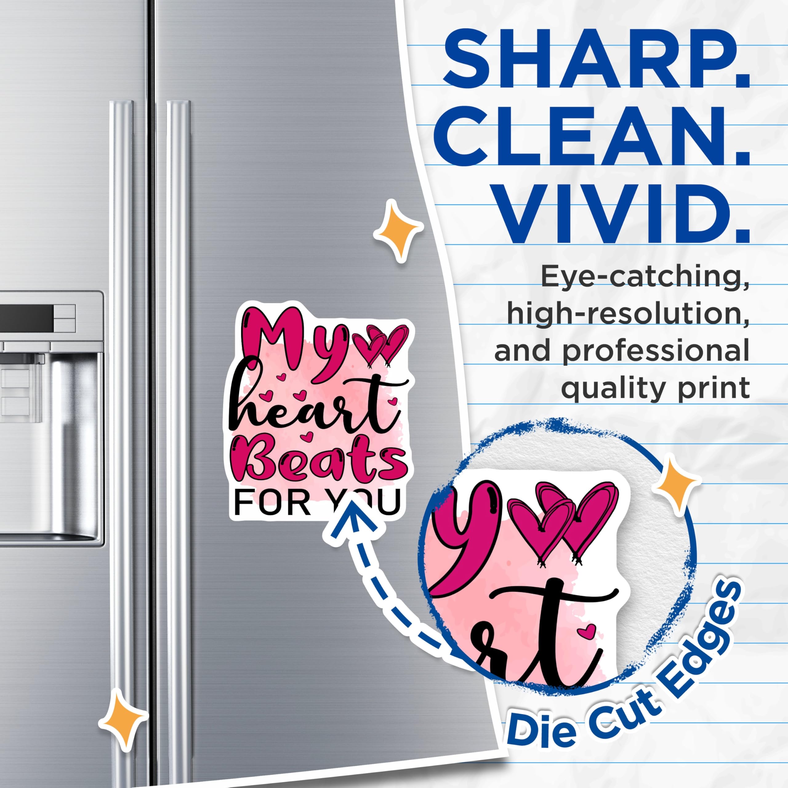 (2 Pack) My Heart Beats for You Magnets - Romantic Sentiment Decor - Heartfelt Love Expression - 5 Inches On Longest Side - Thick Durable Magnet - Made in USA - MAG20583