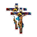 (2 Pack) Stained Glass Christ Magnets - Crucifixion Art - Religious Decor - Christian Faith - 5 Inches On Longest Side - Thick Durable Magnet - Made in USA - MAG37378
