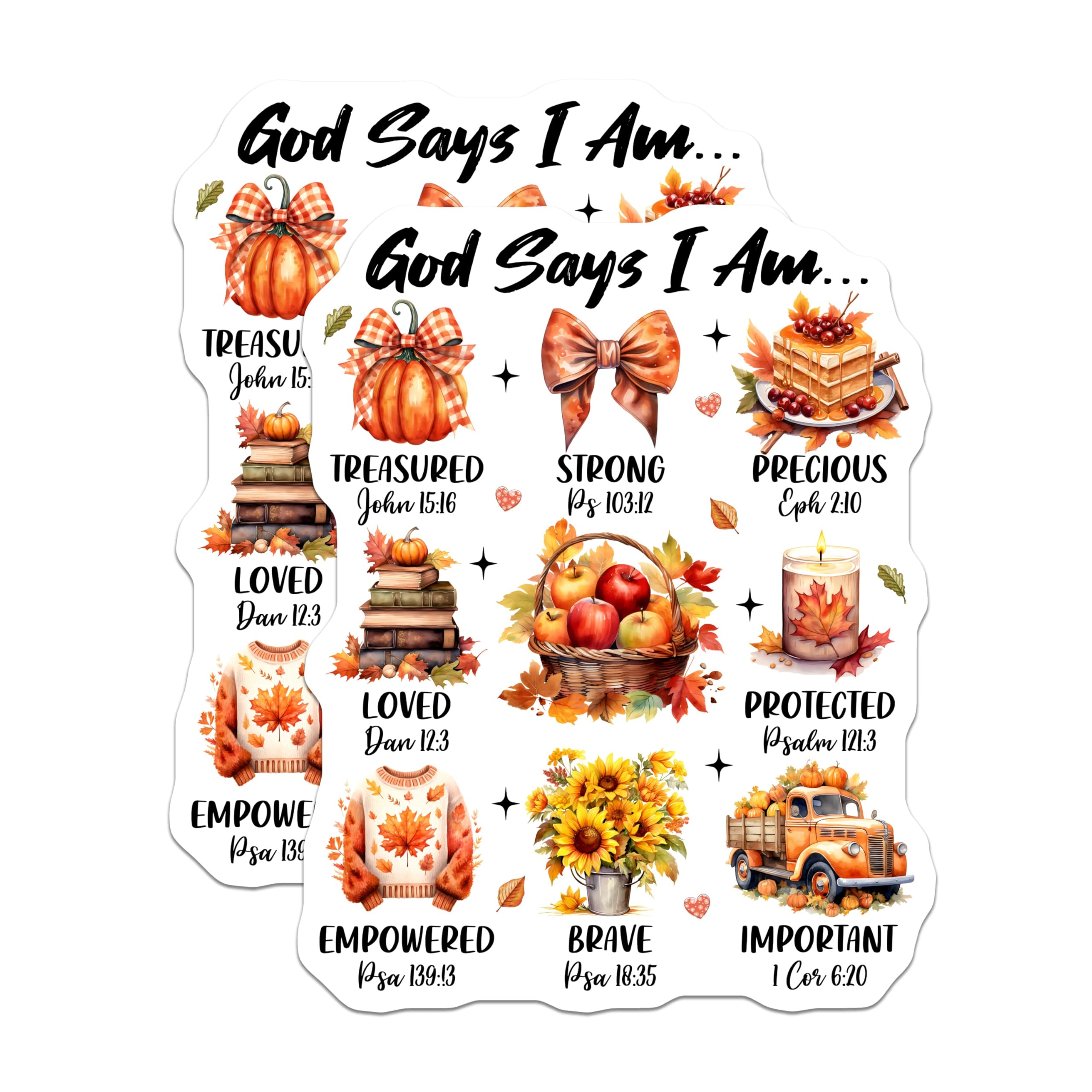 (2 Pack) God Says I Am Magnets - Christian Fall Decor - Scripture Affirmation Refrigerator Decor - 5 Inches On Longest Side - Thick Durable Magnet - Made in USA - MAG27381