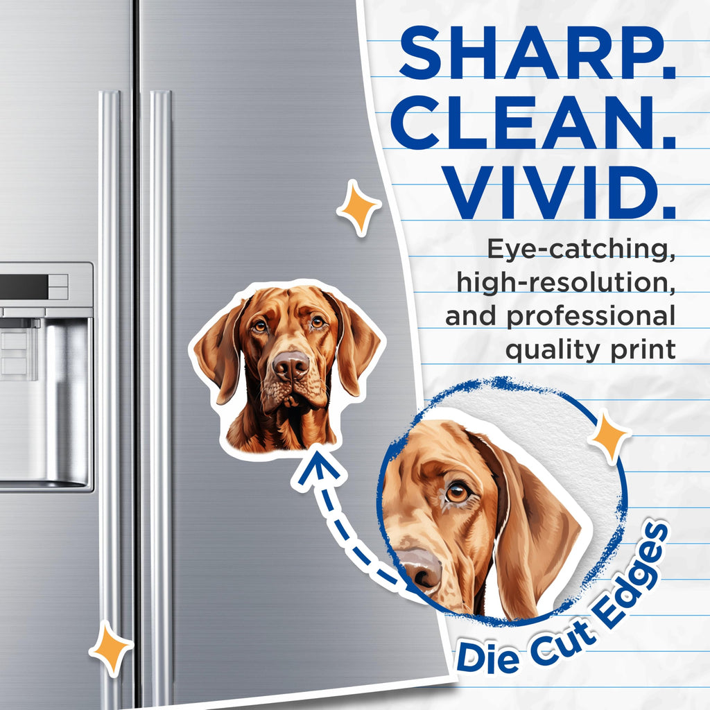 (2 Pack) Vizsla Dog Magnets - Pet Owner Decor - Dog Breed Art - Canine Enthusiast Refrigerator Accent - 5 Inches On Longest Side - Thick Durable Magnet - Made in USA - MAG28766
