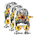 (3 Pack) Dance Mom Decals - Messy Bun Decal - Floral Headband Dancer Decal - 3 Inches On Longest Side - Easy Peel & Apply - Made in USA - 3MCS2976