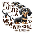 (3 Pack) Dachshund Decals - Wiener Dog Decal - Its a Wienerful Life Decal - 3 Inches On Longest Side - Easy Peel & Apply - Made in USA - 3MCS0864