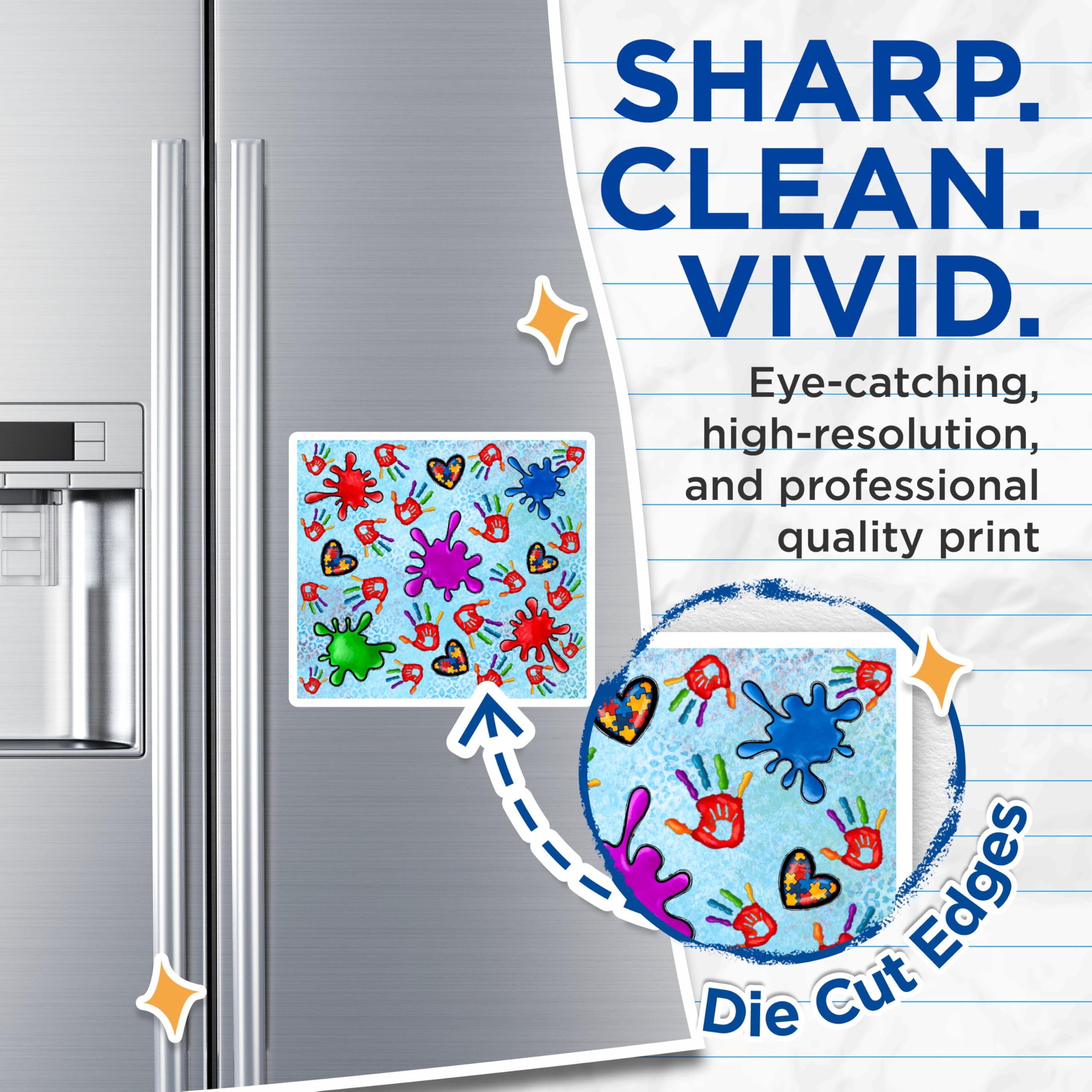 (2 Pack) Autism Awareness Magnets - Puzzle Piece Heart - Neurodiversity Advocate - Special Education Teacher - 5 Inches On Longest Side - Thick Durable Magnet - Made in USA - MAG29335