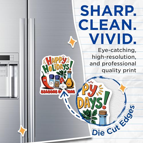 (2 Pack) Happy Holidays Magnets - Seasons Greetings - Holiday Season Decor - 5" On Longest Side - for Cars, Fridges, Toolboxes - Made in USA - MAG7622