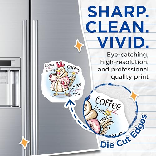 (2 Pack) Coffee in The Morning Magnets - Evening Coffee - Coffee at Supper Time Magnets - 5" On Longest Side - for Cars, Fridges, Toolboxes - Made in USA - MAG4359