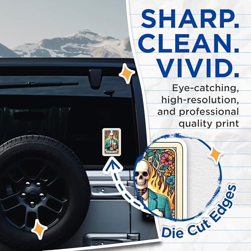 (2 Pack) Cool Dad Skull Stickers - Beer Lovers Sticker - Funky Dad Skeleton Decal - 5" On Longest Side - Sticks to Smooth Flat Surfaces - Made in USA - BMCS5370